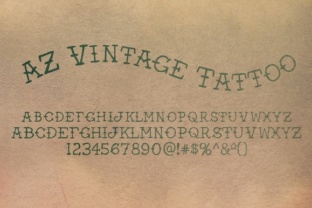AZ Vintage Tattoo: A Retro Serif Font for Bold Designs